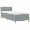 vidaXL Letto a Sorgente LED Grigio chiaro 90 x 190 cm Tessuto