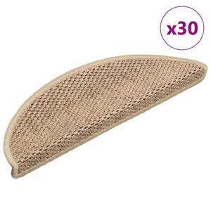 vidaXL Tappeti Autoadesivi Scale Aspetto Sisal 30 pz 56x17x3 cm Sabbia