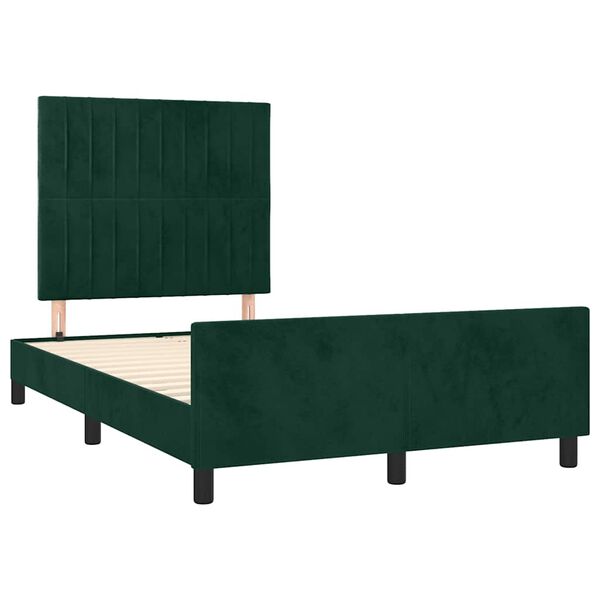 vidaXL Giroletto senza Materasso Verde Scuro 120x200 cm in Velluto