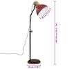 vidaXL Lampada da Terra 25 W Rosso Anticato 30x30x100-150 cm E27