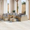 vidaXL Set Divano da Giardino con cuscino 13 pcs Beige e Grigio Chiaro