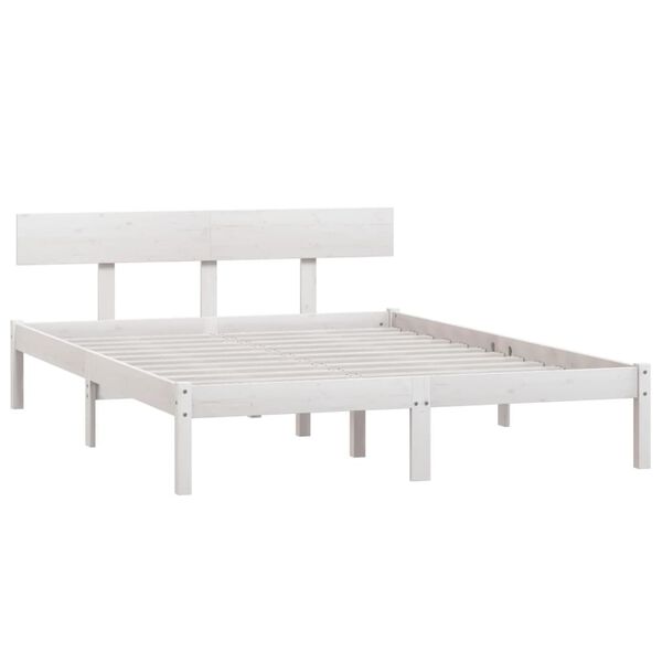 vidaXL Giroletto Bianco in Legno Massello di Pino 140x200 cm