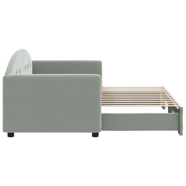 vidaXL Divano Letto con Letto Estraibile Grigio Chiaro 80x200 Velluto