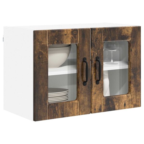 vidaXL Mobile da cucina con porta 2 pcs Rovere fum&eacute; 60 x 31 x 40 cm
