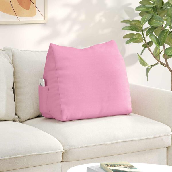 vidaXL Cuscino per Schiena Rosa 60 x 20 x 50 cm Tessuto
