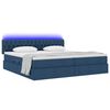 vidaXL Letto con contenitore e LED con led Blu 200 x 200 cm Tessuto