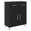 vidaXL Credenza Rovere Nero 69,5 x 34 x 180 cm Legno multistrato