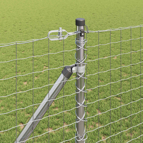 vidaXL Palo della recinzione 52 pcs Grigio 3,2 x 3,2 x 160 cm Acciaio