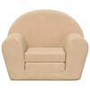 vidaXL Divano Letto per Bambini Crema in Morbido Peluche