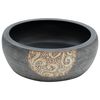 vidaXL Lavabo da Appoggio Nero e Marrone Rotondo &Phi;41x14 cm Ceramica