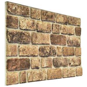 vidaXL Pannelli da parete 10 pz 100 x 50 cm Sabbia Scura Schiuma EPS