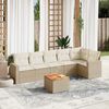 vidaXL Set Divani da Giardino 7 pz con Cuscini Beige in Polyrattan