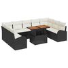 vidaXL Set Divano da Giardino 10 pz Nero e crema
