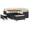 vidaXL Set Divano da Giardino 8 pcs Nero polyrattan