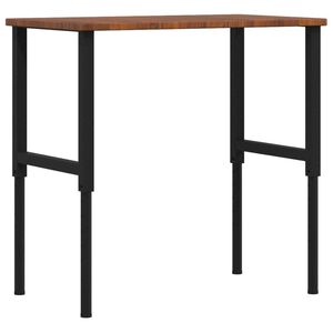 vidaXL Banco Lavoro Marrone Scuro 100x60x(71,5-98) cm Legno di Rovere