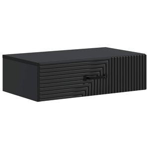 vidaXL Tavolino da Parete Laterale Nero 59 x 34,5 x 17 cm