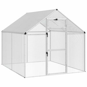 vidaXL Gabbia per uccelli Argento 181,5 x 221 x 173,5 cm