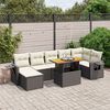 vidaXL Set Divani da Giardino con Cuscini 8 pz Nero in Polyrattan