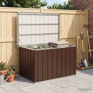vidaXL Baule da giardino marrone 109x67x65 cm