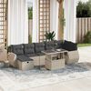 vidaXL Set Divano da Giardino 8pz con Cuscini Grigio Chiaro Polyrattan