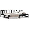 vidaXL Dormeuse Estraibile Nera 2x(90x190) cm Legno Massello di Pino