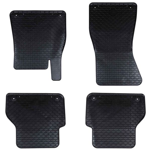 vidaXL Tappetino per Auto 4 pcs Nero Gomma