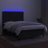 vidaXL Letto a Molle con Materasso e LED Nero 140x190 cm in Tessuto