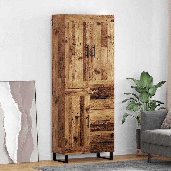 vidaXL Credenza Legno vecchio 69,5 x 34 x 180 cm Legno multistrato