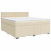 vidaXL Letto box spring con materasso Crema 140 x 200 cm Tessuto