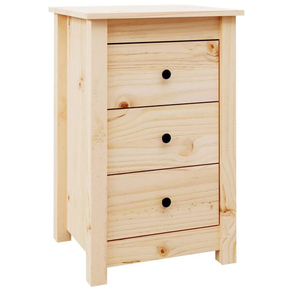 vidaXL Comodino 40x35x61,5 cm in Legno Massello di Pino