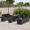 vidaXL Set Divano da Giardino con cuscino 9 pcs Nero Poly Rattan