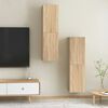 vidaXL Mobili TV 2pz Rovere Sonoma 30,5x30x110 cm Legno Multistrato
