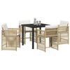 vidaXL Set da Pranzo per Giardino 5 pcs Beige polyrattan