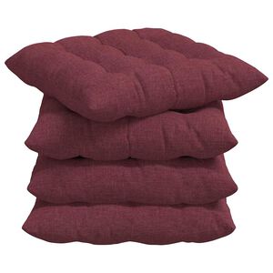 vidaXL Cuscini per Seduta 4 pcs Rosso Vino 40 x 40 x 6 cm Tessuto