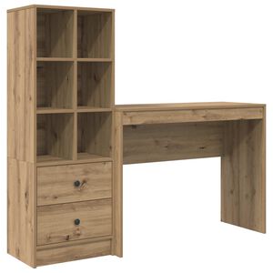vidaXL Scrivania Rovere artigianale 145,5 x 40 x 127 cm 2 pz