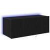 vidaXL Mobile TV da parete 80 x 35 x 31 cm Rovere Nero