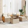 vidaXL Set Divano da Giardino 6 pz con Cuscini Beige Polyrattan Acacia