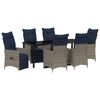 vidaXL Set di tavolo e sedie 7 pz Grigio Rattan in PE