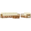 vidaXL Set di divani da esterno 7 pz Naturale e Crema