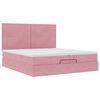 vidaXL Struttura Letto Pouf con Materassi Rosa 200x200 cm Velluto