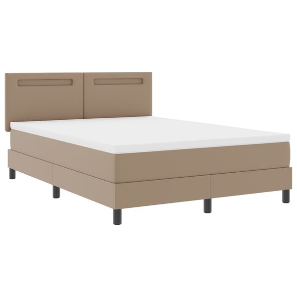 vidaXL Letto a molle Cappuccino 140 x 200 cm Pelle sintetica