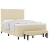 vidaXL Letto a molle con materasso Crema 160 x 200 cm Tessuto
