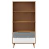 vidaXL Libreria MOLDE Marrone 85x35x170,5 cm in Legno Massello di Pino