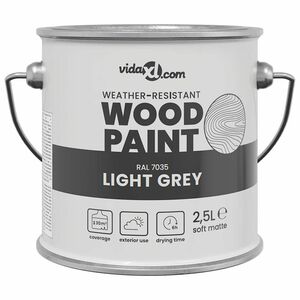 vidaXL Vernice per legno Grigio 2,5 L Stampa da parete