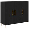 vidaXL Credenza Rovere Nero 90 x 34 x 80 cm Legno multistrato