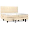 vidaXL Giroletto a Molle con Materasso Crema 200x200 cm in Tessuto