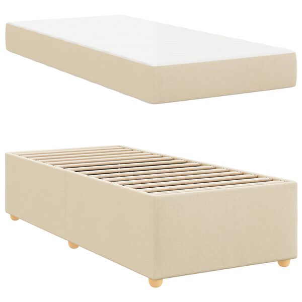 vidaXL Struttura del letto con materasso Crema 80 x 200 cm Tessuto