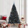 vidaXL Albero di Natale artificiale con luci integrate Nero 210 cm PVC