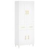 vidaXL Credenza Bianca 69,5x34x180 cm in Legno Multistrato