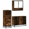 vidaXL Set Mobili da Bagno 3 pz Rovere Fumo in Legno Multistrato